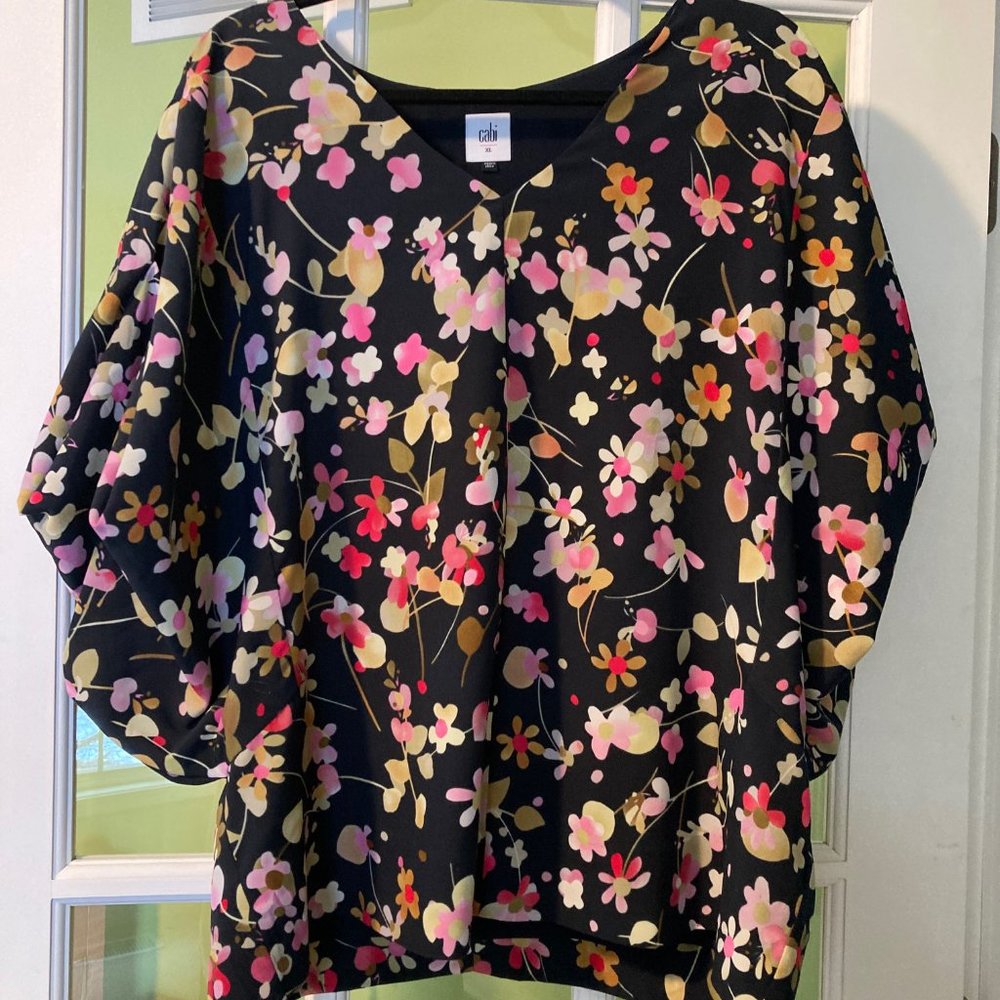 Floral and Navy Floral Blouse CAbi XL